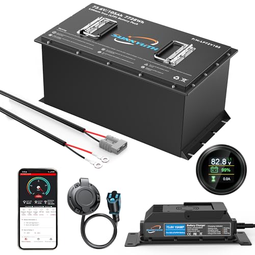 72V(73.6V) 105Ah Lithium Golf Cart Battery, 72V Golf Cart Batteries wi