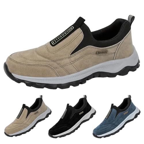 Orthopedic Shoes Men's Slip-On Lightweight Work Shoes for Outdoor Hiking Waterproof Canvas Walking Shoes with Arch Support4