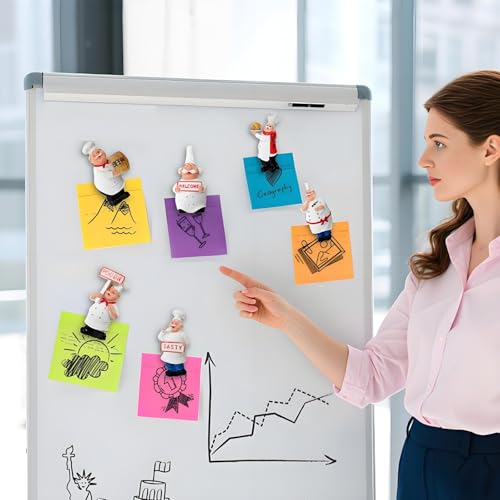 12 imanes decorativos chef de resina para nevera miniatura 7