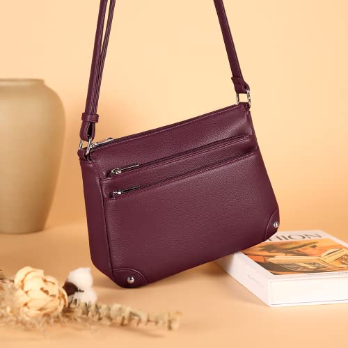 Image of WESTBRONCO Crossbody Bags for Women, Medium Size Shoulder Handbags, Satchel Purse with Multi Zipper Pocket