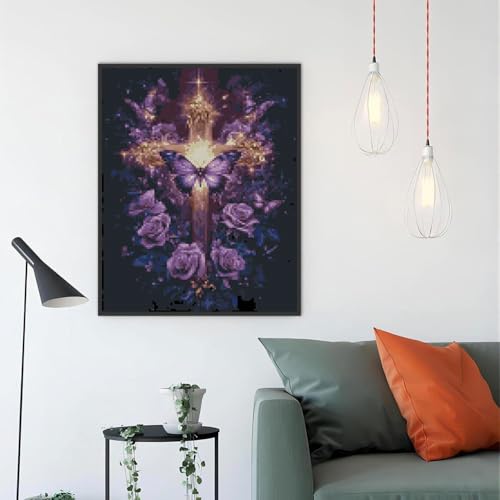Image of Religious Stamped Cross Stitch Kits - Cross Stitch Kits for Beginners,Adults Needlepoint Cross-Stitch Patterns Dimensions Needlecrafts Embroidery Kits Arts and Crafts 11.8x15.7 Inches