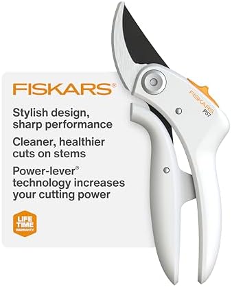 Fiskars Bypass Pruner with PowerLever, Lightweight Garden Shears, White - Thumbnail 5