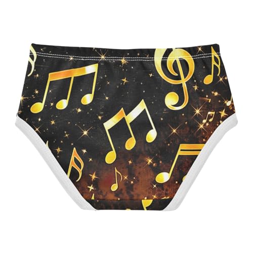 Cotton Girls Underwear Toddler Golden Musical Notes Black Panties Little Girl Personalized Briefs Kids Undies 2t2