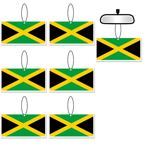 6 Pcs Flag of Jamaica Car Air Fresheners, Funny Hanging