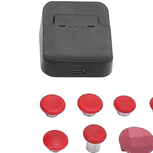 Juego de componentes Elite Series 2 en acero rojo con base de carga y palancas de recambio EIMSOAH 7