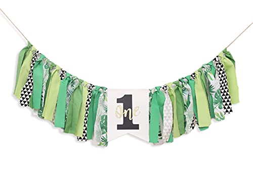 Jungle King Theme High Chair Banner - First Birthday Party Banner - 1St Birthday Photo Backdrop - Sunshine 1St Birthday (Green-1) #TOP24