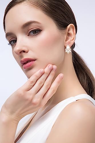 Vintage Rhinestone Earrings Fancy Crystal Cluster Drop Earrings Art Deco Earrings for Women3