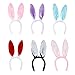 Produktbild Plüsch Hase Ohren Haarbänder für Osterferien Hochzeit Party Cosplay Kostüm, 6pcs (6pcs Oster Hasenohren Haarbänder, One size)