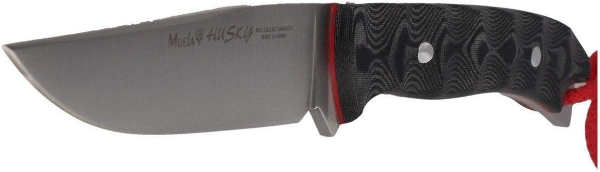 LO TRINCO YO Muela HUSKY-10M hoja de acero MoVa de 10 cm y empuñadura de micarta negra 3D para Caza, Pesca, Supervivencia y Bushcraft