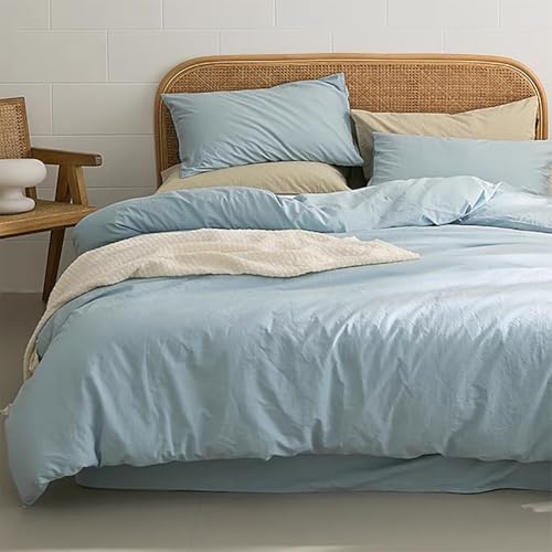 AShanlan Bettwäsche 135x200 Babyblau Bettbezug mit 1 Kissenbezug 80x80 cm – Ansicht 6