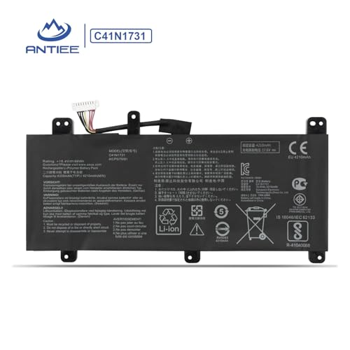ANTIEE C41N1731 Bateria okrągła kątowa do ASUS ROG Strix Scar II GL704 GL704GW GL704GV GL704GM Series GL704GW G715GV-EV043R G715GW-EV084T GL704GM-EV027T 15.4V 666T Wh
