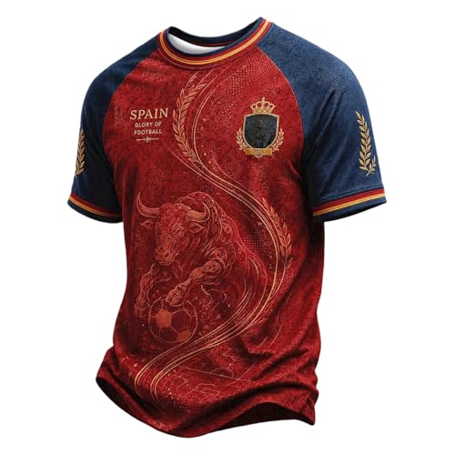 Viste la pasión de España con esta camiseta polo. Tejido suave y transpirable para que disfrutes al máximo de los partidos. Diseño clásico y cómodo para el verano, perfecto para ver fútbol o cualquier actividad.