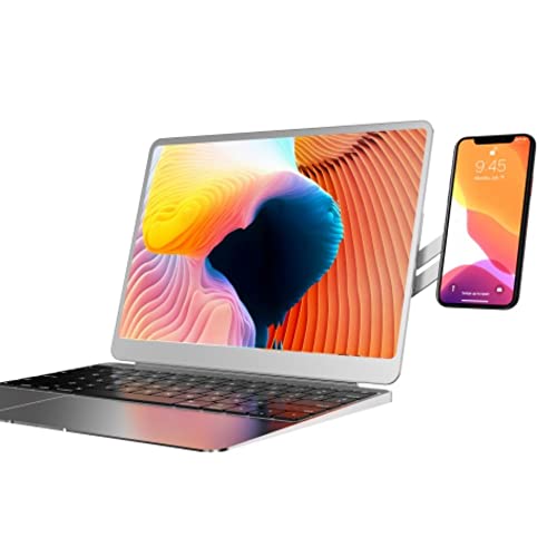 Support latéral Smartphone Magclip - Double écran pour Ordinateur Portable et téléphone iPhone ou Android - Aluminium Cover