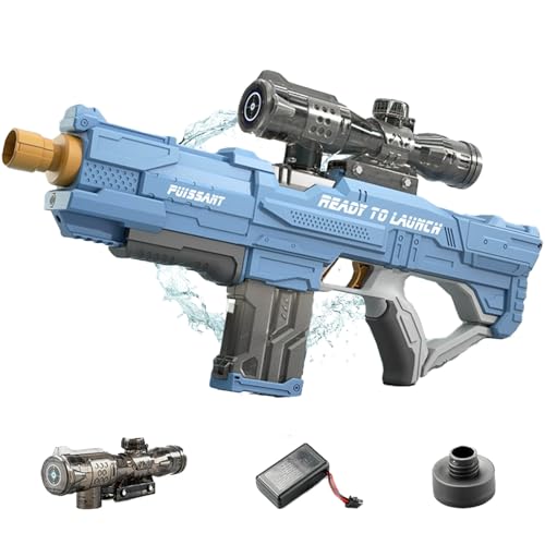 Kids Electric Water Gun, High Pressure Water Gun Electric Powerful Squirt Guns, Automatic Large Capacity Water Blasters for Kids & Adults Summer Pool Beach Party (06/dark blue)