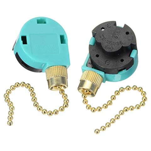 2 Pack Ceiling Fans Replacement Parts Zing Ear ZE-268S6,Ceiling Fan Switch 3 Speed 4 Wire Pull Chain Cord Switch Appliances Replacement Speed Control for Ceiling Fans Wall Lamps Cover
