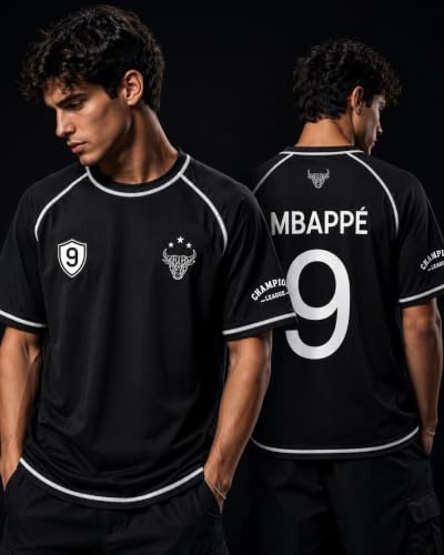 Image of Boys Football Players Jersey T-Shirt | Looper Polyester Sports Wear | Half Sleeve Round Neck Casual for Men