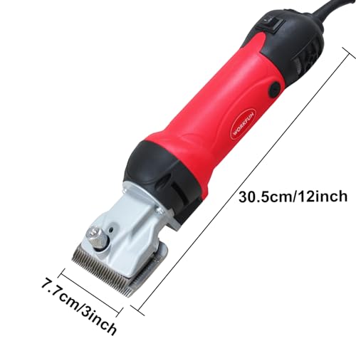 WORKFUN Professional Horse Clippers 600W, 6 Speed Adjustable Grooming Clippers for Horse, Horse Trimmer Shaver Kit for Horse, Goat, Cattle, Pony and Large Thick Coat Animals
