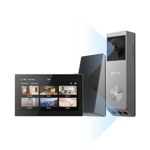 EZVIZ EP3X Pro Timbre Inalámbrico con Doble Cámara 3MP+2MP y Monitor SD7, Detección de Personas/Paquete, Visión Nocturna en Color, Audio Bidireccional, Impermeable, 32GB eMMC Incorporado