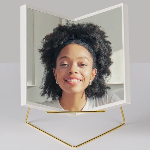 Realme V Non-Reversing Mirror & Stand Set – True Image, Unmatched Precision, Calibration Free, Angle Adjustable, Slim Design for Makeup Vanity, 9'' Non-Reversing Mirror with Stand