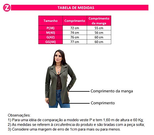 Blazer Feminino Neoprene Max Casaco Terninho Social 2019 (M/38-40, VerdeExercito)