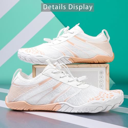 Image of Beach Water Shoes for Women Men Quick Dry Non-Slip Wide Toe Hike Barefoot Footwear for Beach Pool Aqua Swim Surf Walk