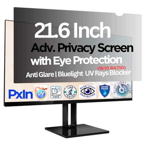 Image of Pxin Techno Eye 21.6 Inch (16:10) Monitor Privacy Screen Filter - NO Eye Strain | Anti-Blue Light + Anti-Glare | Privacy Screen Protector