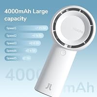 JISULIFE Tragbarer Turbo Handventilator USB 4000mAh 5 Geschwindigkeiten – Ansicht 2