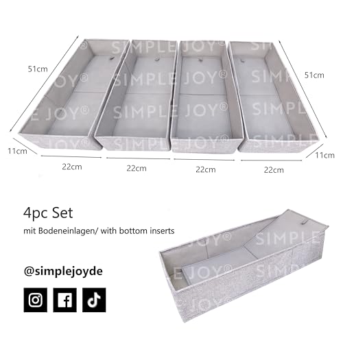 SIMPLE JOY® PAX100 FileFolding Box für IKEA Pax Kleiderschrank; DAS ORIGINAL; passgenau; Stabiler Boden; Schubladen Ordnungssystem, 4er Set
