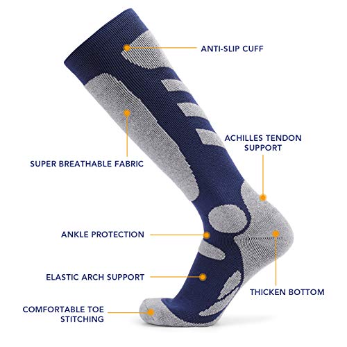 Meias, Andoer Meias esportivas masculinas 2 pares Meias de esqui profissional Malha grossa Meias atl
