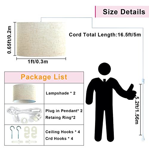 Maliralt Plug In Pendant Light 2 Pack Hanging Lights With Plug In Cord Plug In Pendant Light Fixtures Hanging Lamps That Plug Into Wall Outlet 2 Pack For Bedroom, Living Room, Kitchen, Dining Table #TOP3