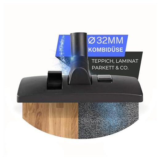 Maxorado kombimunstycke dammsugare 32 mm dammsugarmunstycke Blueline kompatibel med reservdel för AEG Electrolux Kärcher DN32 Privileg Nilfisk Numatic Dirt Devil Philips Fam golvmunstycke borste 32 mm