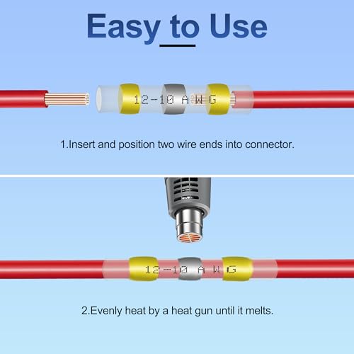 Zipcci WIRE CONNECTORS Heat Shrink Butt Connectors Kit, Waterproof Marine Wiring Splice Terminal Gauge, Electrical Crimp, Trailer Wire thumb #4