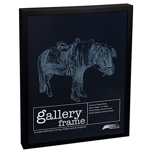 Ambiance Gallery Wood 1.5" Deep Picture Frame - Professional Quality Frames For Stretch Canvas, Artists, Display, Home Decor, & More! - [Black - 12X16"] #TOP7
