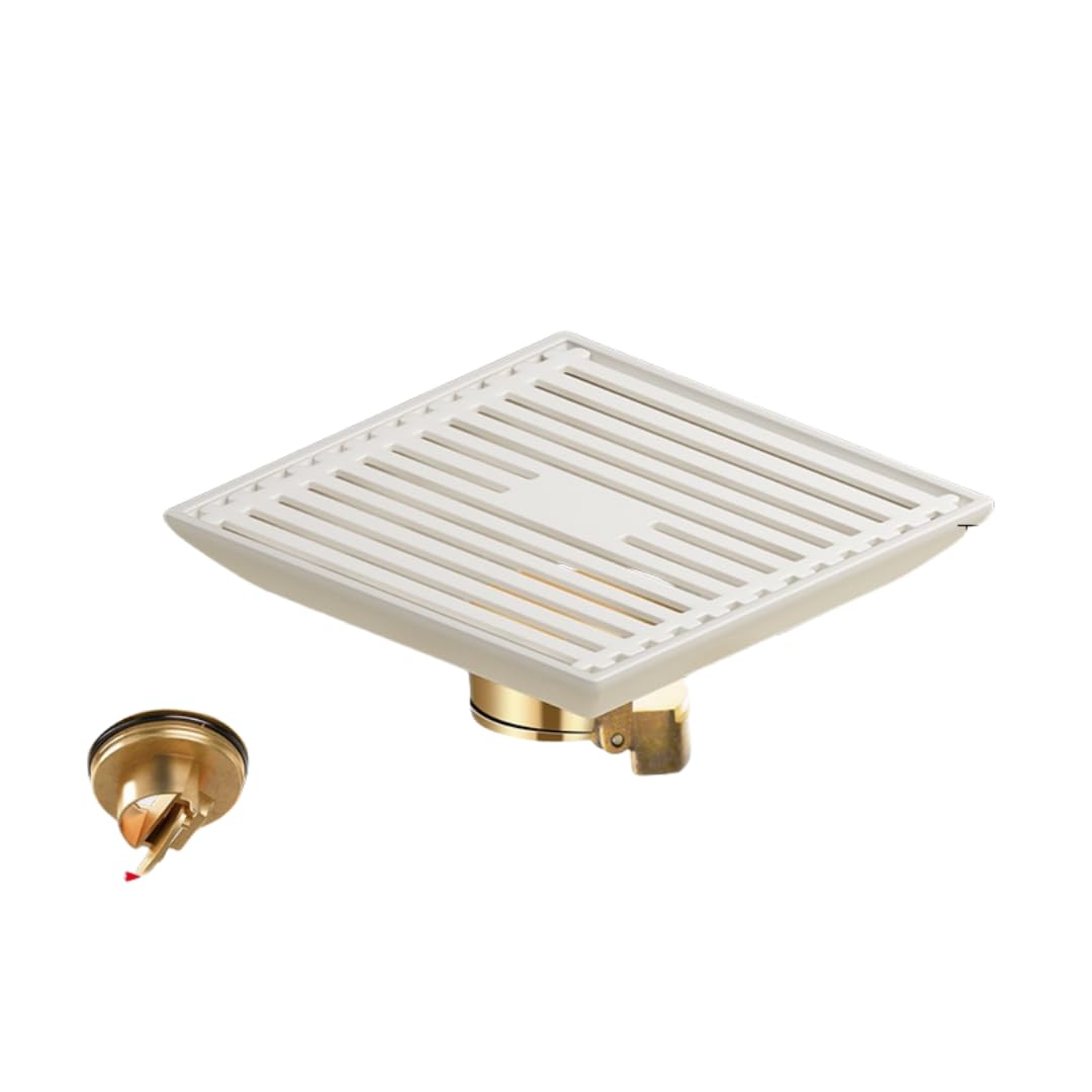 KJdxfhFH Bathroom floor drains, Floor Drain Bathroom White Stainless Steel Deodorizing(Bamboo Raft for Single Use)