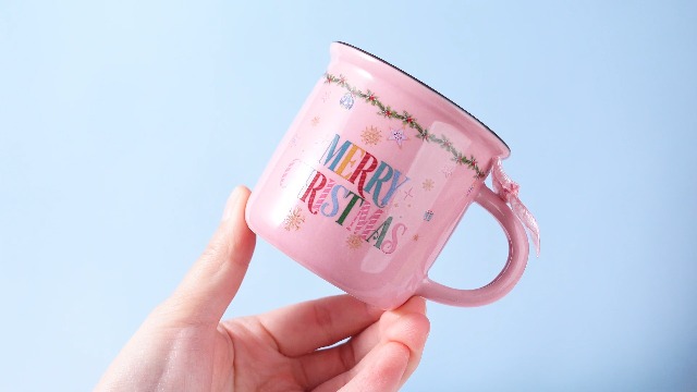 Juego de 6 Mini Mugs de Café Navideños Rosados miniatura 7