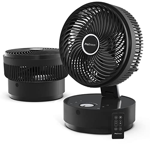 Pro Breeze 8" Foldable Desk Fan - Air Circulator Fan with Low Energy DC Motor - Quiet Cooling Fan with 24 Speeds, 4 Operating Modes, 12 Hour Timer for Home, Bedroom and Office - Black Desk F