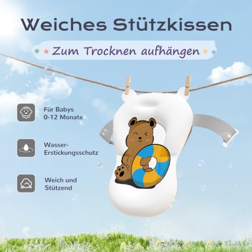 COOSEYA Baby Badewanne für 0-18 Monate, Faltbare Babybadewanne mit Weichem Polster und Temperaturempfindlichem Ablassventil… – Ansicht 5