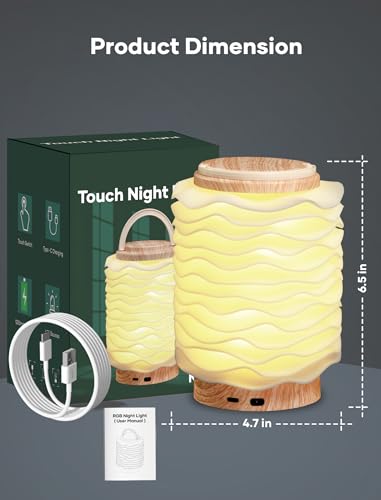 Lámpara de mesa táctil portátil con 3 modos de color miniatura 7