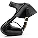 Women's Latin Ballroom Dancing Heels Wedding Pumps T-Strap Character Shoes, Black 7 M US