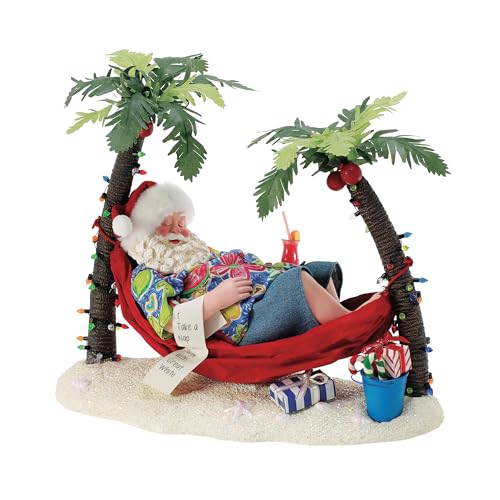 Department 56 Possible Dreams Santa by The Sea Bucket List Snoring Figurine, 12.5 Inch, Multicolor