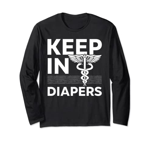 Keep in Diapers design with Medical Symbol alert Maglia a Manica