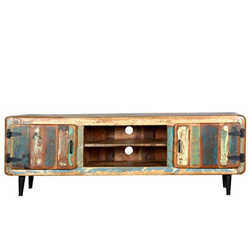 Image of APRODZ Solid Wood Aarhus TV Stand Cabinet for Home | TV Unit for Living Room | Multicolor Finish