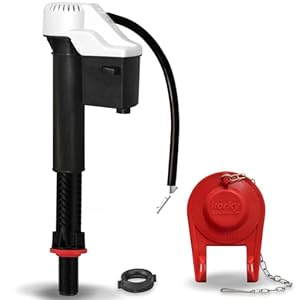 Korky 818BP QuietFILL Universal Toilet Fill Valve and Premium Flapper Easy to Install and Quiet-Made in USA, 2 Inch, Black