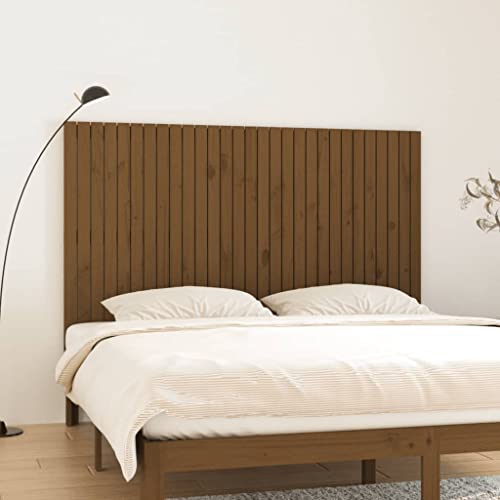 UJCHVHN Artículo-Cabecero de pared marrón 185 x 3 x 110 cm madera maciza de pino, camas y accesorios, cabeceros y estribos