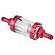 KIMISS Metall Glas Inline Gas Ölfilter 8mm Gewinde Ersatz für Motorrad(Rot)