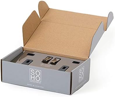 Soho Lighting Antique Brass 13A 2 Gang DP Fast Charge 4.8amp USB Double Plug Socket Blk Ins Screwless