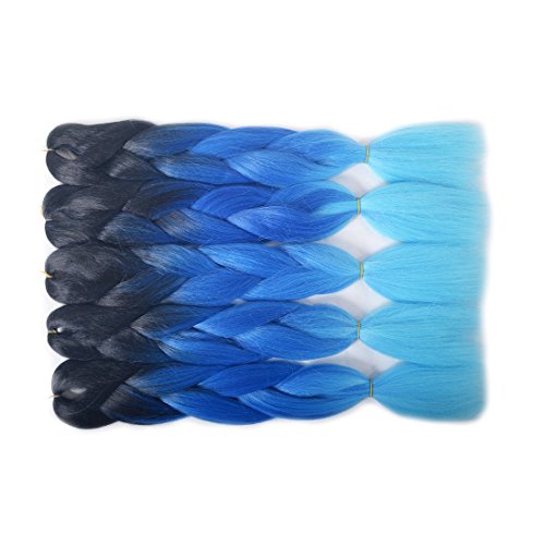 Spring Twist Ombre Crochet Braids Bomb Twist Synthetic Braiding Hair Extensions Low Temperature Fiber 8 Inch 3 Pack/lot (3 Packs, T1B-)
