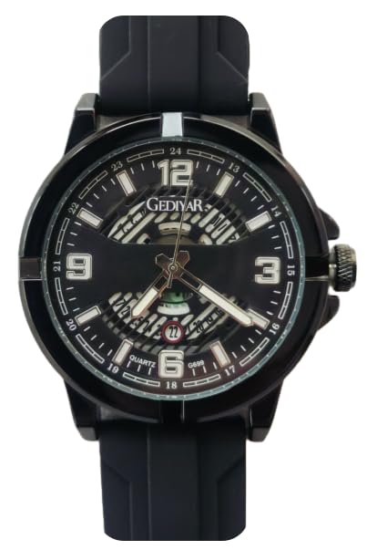 Watch for Men Fashion Big Face Quartz Watches Black