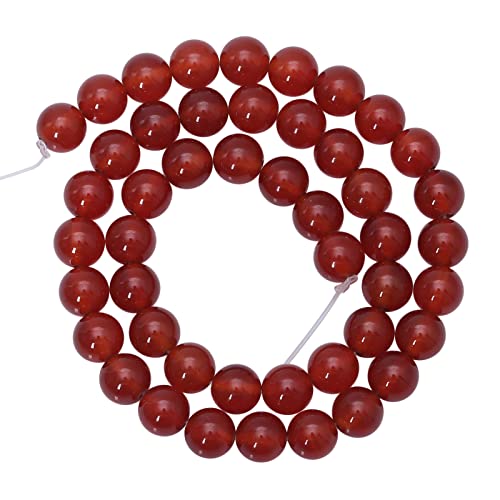 Nupuyai Carnelian 8mm Round Crystal Stone Beads for Jewelry Making DIY Bracelet Necklace Polished Stone Loose Beads Strand 15"