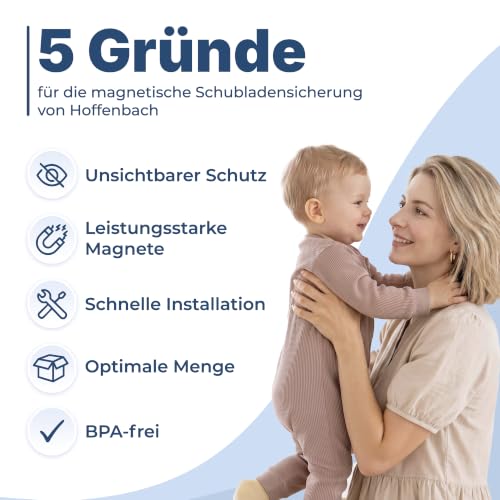 Hoffenbach Magnetische Kindersicherung 30 Schlösser + 6 Schlüssel – Schranksicherung & Schubladensicherung ohne Bohren… – Ansicht 4